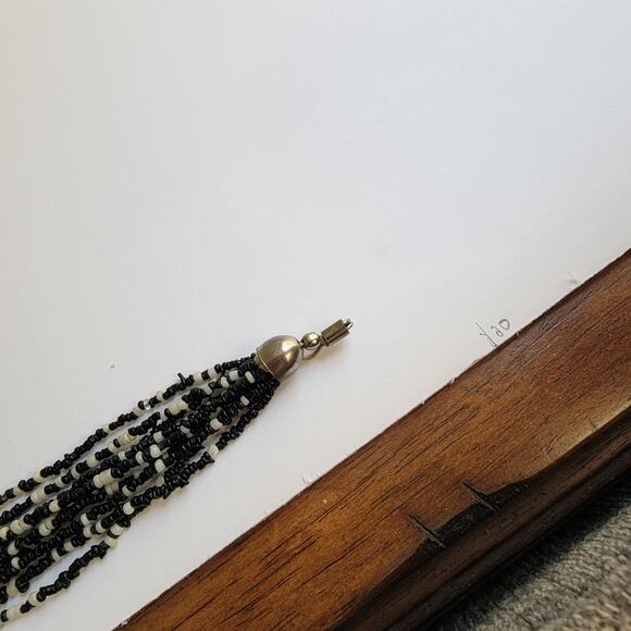 Multi-Layer Monochrome Bib Knot Statement Necklace - Picture 8 of 9